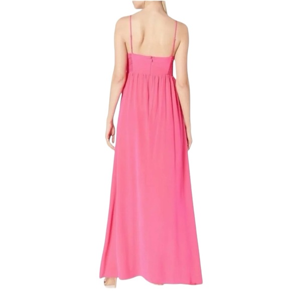Amanda Uprichard Women’s Long 100% Silk Maxi Flowy Dress Pink XS Gown Nordstrom - Picture 3 of 8